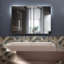 styleglass Specchio Bagno Rettangolare Reversibile Perla 100x70cm, Specchio Parete con Lampada a LED 6000Kelvin, Telaio in PVC, Kit Fissaggio Murale Incluso, Grado di Protezione IP44