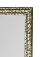 MO.WA Specchio Parete Lungo Legno Argento Champagne cm. 44x139 Cornice da Appendere in Verticale e Orizzontale o appoggio Made in Italy.