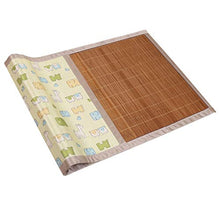 MBY Materassino in bambù, Bambino Bambini Cartone Animato Seta Ghiacciata Doppia Faccia Scuola Materna Pisolino Stuoia Carbonizzato bambù (Size : 90×180cm)