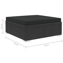vidaXL Set Divani da Giardino 5 pz con Cuscini Foderati Lavabili Modulare Leggero Elegante Arredi da Esterno in Polyrattan Nero Telaio in Acciaio