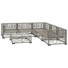 vidaXL Set Divani da Giardino 6 pz con Cuscini Foderati Lavabili Modulare Leggero Elegante Arredi da Esterno in Polyrattan Grigio Telaio in Acciaio