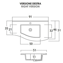 bonussi Mobile Bagno Sospeso 90 cm Lavabo Specchio e Doppio Cassettone Toby DX Olmo Tierra