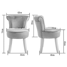 YS Sedia Trucco Rotondo Tappeto Tappetino Set Spogliatoio Allattamento Al Seno Schienale Alto Velluto Salotto Camera da Letto Guardaroba Mobili Sgabello da Bar,Blu