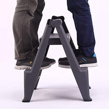 Step stool Sgabello per Uso Domestico, Sgabello Pieghevole, Sgabello a Spina di Pesce, Sgabello Piccolo, Sgabello Portatile, Design Pieghevole, salvaspazio, Materiale plastico (Colore Grigio)