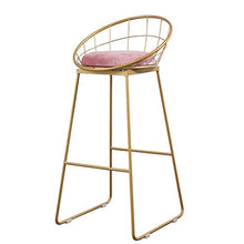 LLT Sgabello contatore Sgabelli altezza Sedie pratici piedini in metallo oro, Bar Sgabelli poggiapiedi imbottito Sgabelli cucina pranzo Sedie per Pub Cafe Restaurant, rotondo sedile imbottito,65 cm,6