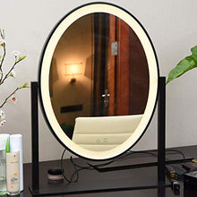 Specchio per il trucco Daylight Led Specchio per il trucco da viaggio Specchio per bagno compatto illuminato da bagno Interruttore tattile ovale Dimmerabile Specchio per medicazione grande Hotel adat