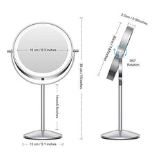 alvorog Specchio Trucco da Tavolo con 72 Luci LED 3 Colori e ingrandimento 1X / 5X, 360° Rotazione Libera 2000mAh Batteria ai Polimeri di Litio,Specchio Comico Bifacciale Stile Retrò in Bagno