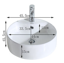 Eridanus Serie Scott-B, Lavabo di Ceramica Bianco Lusso Lavandino Lavello Lavamano Lavabo da Appoggio Tondo Ovale Bacinella Lavandino Lavello per Bagno Casa Bidet Lavabo con Troppopieno