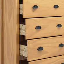 Mobile portaoggetti con 4 cassetti, cassettiera bianca in legno di pino massiccio per soggiorno, ingresso e camera da letto, 79 x 40 x 110 cm, marrone miele