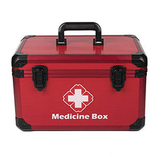 KKYY Pronto Soccorso Di Grandi Dimensioni, Rosso Presente Con Scatola Di Immagazzinaggio Di Medicina In Metallo A Croce Bianca, Kit Di Emergenza Organizer, Con Tracolla, Dimensioni 40 Cm X 25 Cm X 2