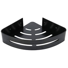 A sixx Portaoggetti angolare per Doccia, portaoggetti monostrato per Bagno in Alluminio Spaziale, portaoggetti da Parete per Doccia/Cucina/WC - Nero