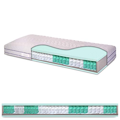 Materasso a molle insacchettate indipendenti, 7 zone differenziate, sfoderabile, con ioni d'argento - mod. Rita - 80 x 190 cm (singolo)