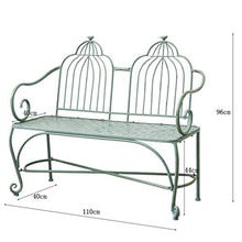 LXLH Panca da Giardino Panca da Giardino retrò in Ferro battuto, sedie a Sdraio da Esterno sulla terrazza del Patio, Forte capacità portante Impermeabile e antiruggine, può supportare 2 Persone,