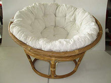 fantasie d oriente Poltrona PAPASAN Rattan Naturale Canna TORCILIONE Ø CM 115 Naturale Arredamento Giardino Completa di Cuscino Poltrona Rotonda Non Rattan Sintetico