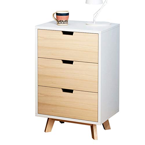 Comodino Assemblea Studio Addensare Solid Legno Home Camera Locker da Terra Corridoio Tre pompaggio Soggiorno Storage Box FANJIANI (Color : White)