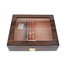 Humidor Produzione di legno di cedro spagnolo con igrometro e umidificatore Constant Temperatura e umidità Storage Storage Stoccaggio Portatile Caso di sigaretta a grande capacità 30 Sigari BLE for Cl