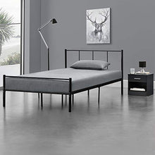 [en.casa] Struttura Letto in Metallo con Testiera e Pediera 120 x 200 cm Nero