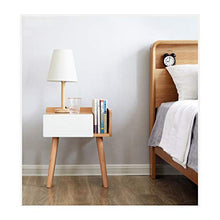 Comodino tutto in Legno massello, Legno di faggio Importato a cassetto Singolo Nordic Minimalist Drawer Protezione Ambientale Armadietto Camera da Letto Peso Cuscinetto 300KG- (48x42x32cm) FANJIANI