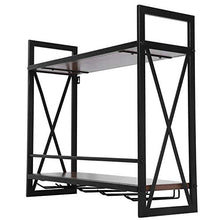 EBTOOLS Portabottiglie per Vino a 2 Livelli, Parete Armadietto per Vino Cantinetta Portabottiglie in Ferro + MDF, 20x60x54cm