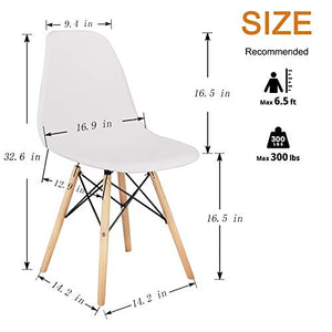Set di 4 sedie, design retrò in legno, sedia da sala da pranzo, sedia da ufficio, sedia da soggiorno, bianco