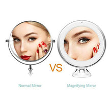 Axspeed - Specchio da trucco con rotazione a 360°, ingrandimento 5X/10x, per bagno, flessibile, a collo di cigno, con ventosa, specchio da trucco (specchio cosmetico con ingrandimento 5x)