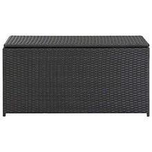 Tidyard Baule Cassapanca da Giardino Grande Impermeabile in Rattan, Contenitore da Esterno Multiuso, 100x50x50 cm Nero