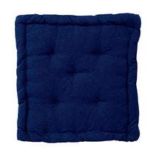 Homevibes - Cuscino per sedia, quadrato, set di 2 cuscini per pavimento o pallet, dimensioni 40 x 40 x 7 cm, per interni ed esterni, realizzato in 100% cotone, ideale per decorazione (blu navy)