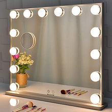 Meetop Specchio illuminato Vanity con 14 lampadine a LED sostituibili, stile Hollywood, specchio cosmetico con Touch Control di design, o tavolo da parete, colore: argento, 61 x 52 cm