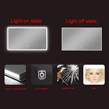 WQERLC Specchio a Muro, Specchio da Bagno a Led, Bagno Specchio Vanità con Lampada, Adatto per Bagno, Hotel, Servizi Igienici,60X100Cm.
