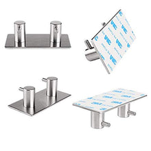 Gancio bagno cucina 2 pezzi cappotto autoadesivo accappatoio ganci appendiabiti 2-ganci in acciaio inox impermeabile porta fissato al muro ganci appeso cremagliera for cucina bagno soggiorno Gancio pe