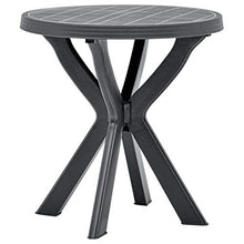 Tidyard Tavolo da Bistrot in Plastica Ø70 cm Tavolo Rotondo da Esterno per Arredo da Bar Antracite