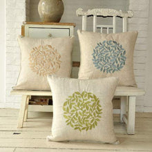 XMZFQ Cuscino Decorativo da 18x18 Pollici Set di 2, Fodere per Cuscini in Cotone e Lino con Ricami squisiti (Contiene Il Centro del Cuscino),Blu