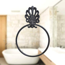 Yardwe Anello portasciugamani a muro per bagno Porta asciugamani classico americano in ferro battuto Porta asciugamani a muro in acciaio inox per il bagno a parete