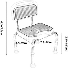 Sgabello da bagno Doccia / vasca da bagno Sgabelli lega di alluminio doccia Sedile Sgabello for / disabili Anti-Slip Anziani Mats doccia sedia regolabile in altezza con schienale 5 Bagno Sedile Heavy