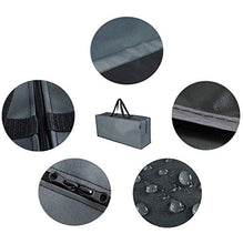 HENTEX - Borsa portaoggetti per cuscini da giardino, con maniglia, impermeabile, resistente ai raggi UV, grigio, 125 x 32 x 50 cm