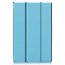 Artfeel Custodia per Lenovo Tab M10 Plus TB-X606F,Sottile Leggero Pelle Cover Pieghevole Supporto Regolabile Multi-Anglo Caso Slim Flip Folio Tablet Copertura,Cielo Blu