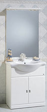 Bagno Italia Mobile Arredo Bagno da cm 75 bianco lucido con lavabo in ceramica e specchio Mobili 1 l
