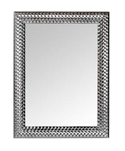 MO.WA Specchio da parete moderno argento rettangolare. Misura esterna cm. 65x85. Per Camera da letto, bagno, ingresso, salone, soggiorno. Made in Italy.