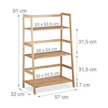 Relaxdays Scaffale Libreria in bambù, HLP: 91 x 51 x 32 cm, 3 Ripiani Portaoggetti, Mobile per Camera, Salotto, Naturale, Legno, Marrone Chiaro, 1