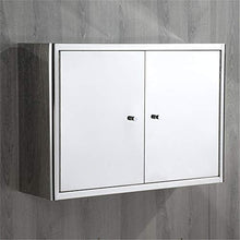 LINPAN Bagno Gabinetto 2-Door pensile in Acciaio Inox pensile Bagno Governo della Medicina con Ripiani Regolabili Parete di stoccaggio Armadio (Color : Silver, Size : 80x50x25cm)