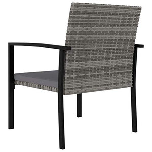 FAMIROSA Set da Pranzo da Giardino 7 pz in Polyrattan Grigio-5714