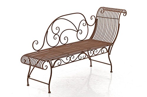 Panchina stile romantico Winnipeg ferro 156cm ~ colore marrone antico