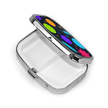 Pill Box - Scatole per pillole per microbi con batteri, portatile, rettangolare, in metallo, argento, compatto 2 spazi, portapillole per viaggio/tasca/borsa