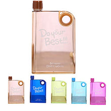 Fgyhty 380ml Piatto Bottiglia di Acqua A5 Memo Notebook plastica Trasparente della Prova della Perdita Sport Bottiglia Viaggi