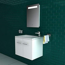 Set di mobili da bagno con lavabo in ghisa minerale e armadietto sottolavabo con funzione chiusura rallentata SoftClose/bianco/50 cm di larghezza