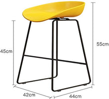 SLZFLSSHPK Sgabelli da Bar per la casa Arte del Ferro Sgabello Alto Giallo PP Sedile Telaio in Metallo Bar Stool Cucina del Ristorante Casa Dining Sedia Rustica Nordico Moderno Carico 100kg