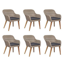 SKM Set da Pranzo da Giardino 7 pz con Cuscini in Polyrattan (76.6kg)