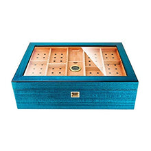 HCKZ Bene Humidor, Cigar Box, Lago di Blue Water, a più Strati di vano, di Grande capacità See-Through Cedro Cigar Humidor .Fascia Alta (Size : Lake Blue)