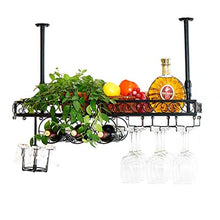 LWW Wine Rack, Rack soffitto Vino - Altezza regolabile a parete Wine Bottle Holder supporto del metallo di ferro vino, supporto Retro Bar decorazioni Calice Calice Rack Wine Glass,80 * 25cm