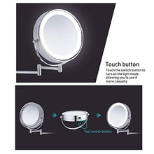 LHQ-HQ - Specchio da trucco a LED, specchio da bagno, con luci, a LED, con luce e specchio telescopico pieghevole da bagno, lente d'ingrandimento